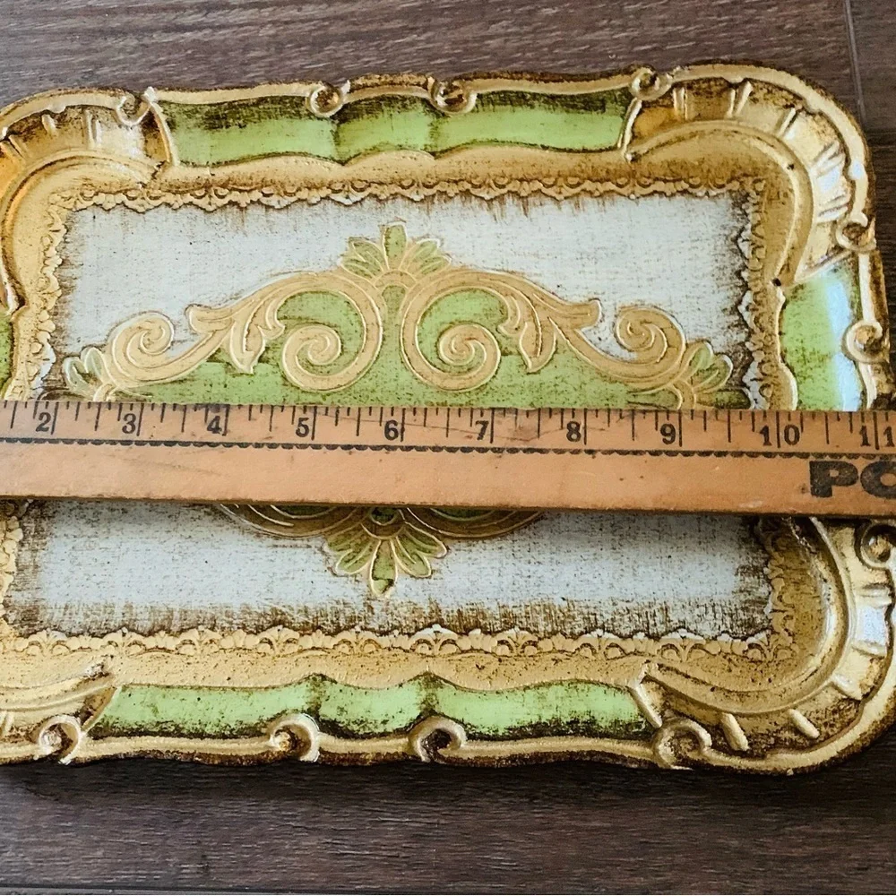 Vintage Tray Wood Hand Made Legno Decorato A Mano Made In Florence